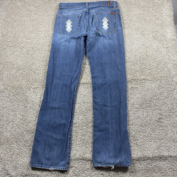 7 for All Mankind Men's 33x31 Embroidered Pocket Straight Leg Jeans Y2K - Picture 1 of 9